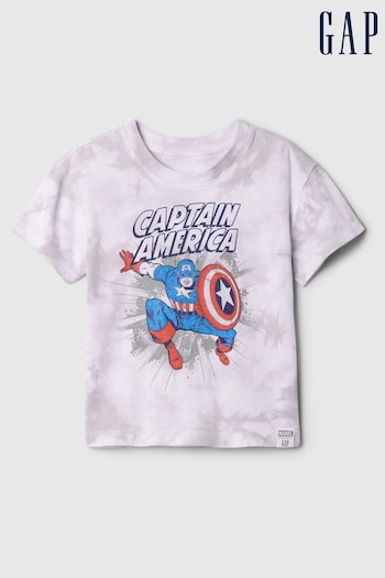 Gap Grey Captain America Marvel Graphic Short Sleeve Bape T-Shirt (12mths-5yrs) (B48746) | £14