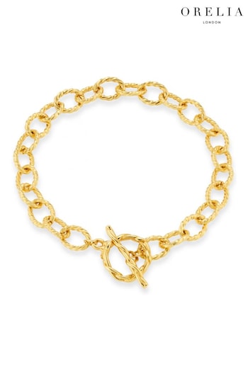 Orelia London Gold Tone Rope Interlocking T-Bar Bracelet (B48853) | £22