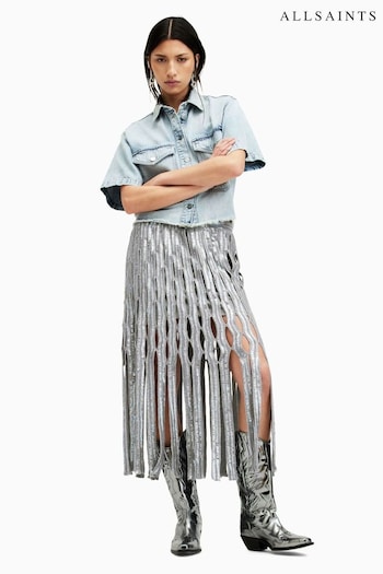 AllSaints Grey Francesca Skirt (B48875) | £179