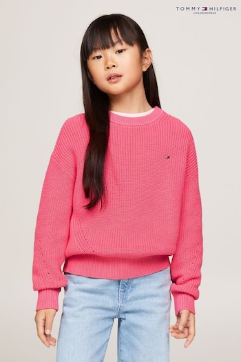 Tommy Heritage Hilfiger Pink Essential Rib Sweater (B48951) | £50 - £60