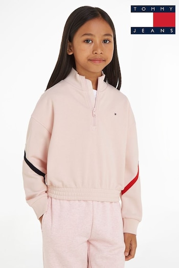 Tommy Hilfiger Pink Global Stripe Half Zip Sweater (B48999) | £50 - £55