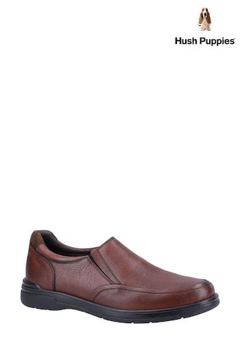Hush Puppies Matthew Slip On Brown Shoes (B49111) | £70