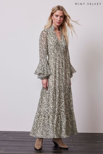 Mint Velvet Green Floral Print Maxi Dress (B49124) | £139