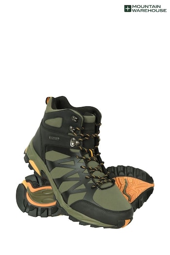 Mountain Warehouse Green Mens Trekker II Waterproof Softshell Walking Boots (B49167) | £84