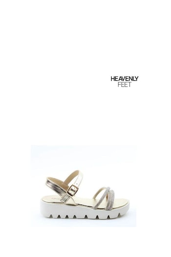 Heavenly Feet Gold Gabi Litesoles Sandals (B49284) | £45