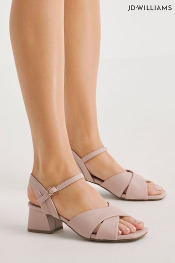 JD Williams Extra Wide Fit Pink Cross-Over Vamp Sandals (B49429) | £35