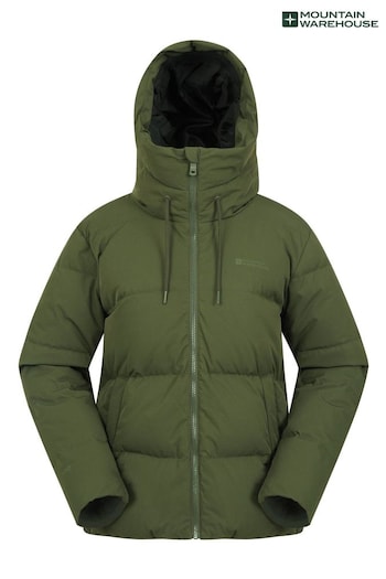 Mountain Warehouse Green Stripeds Cosy Extreme Short Down Jacket (B49458) | £128