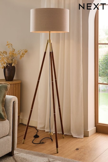 Wood Lloyd Tripod Floor Lamp (B49534) | £0