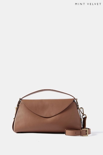 Mint Velvet Brown Leather Shoulder Bag (B49554) | £139