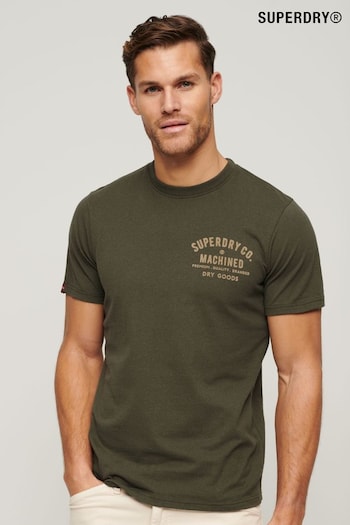 Superdry Green Workwear Flock Graphic T-Shirt (B49578) | £30