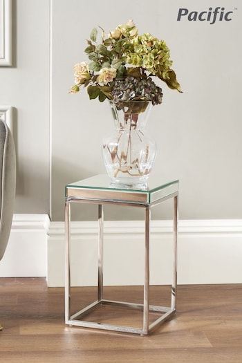 Pacific Mirrored Glass and Metal Small Square Side Table (B49645) | £180