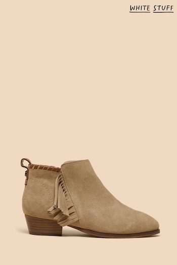 White Stuff Natural Acacia Suede Fringe Ankle Boots (B49646) | £79