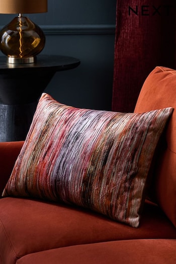 Fuchsia Pink 40 x 59cm Haze Velvet Stripe Cushion (B49653) | £24