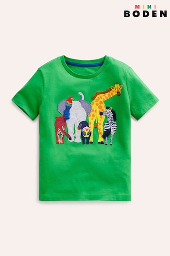 Boden Green Funny Animal T-shirt (B49679) | £19 - £21