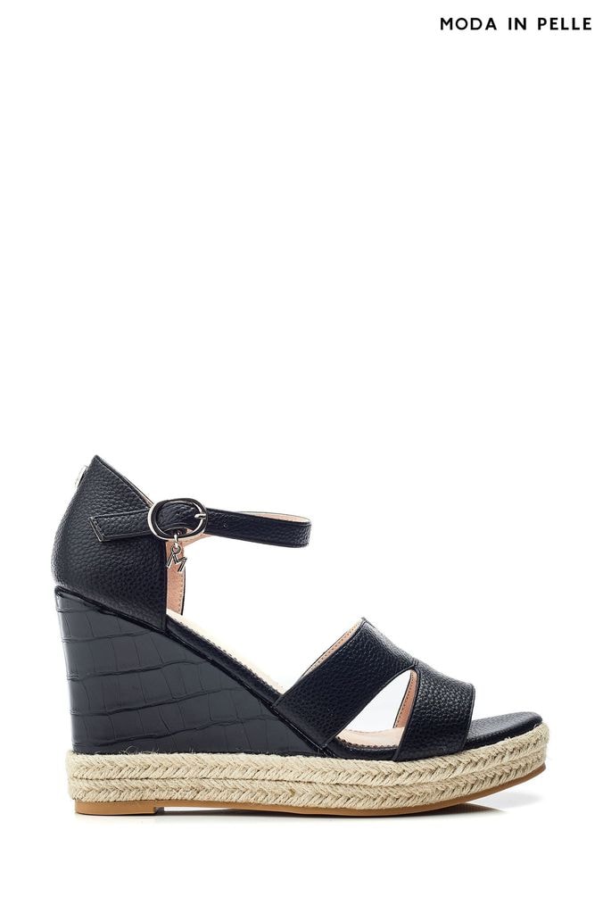 Buy Women s Sandals White Black Moda In Pelle Wedge Leather Footwear Online AspennigeriaShops on glitter flatform sandals Silver