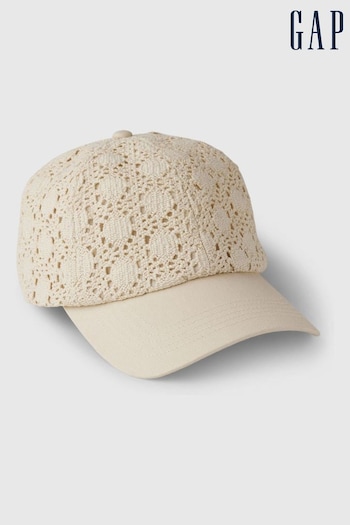 Gap Cream Crochet Baseball Hat (B49747) | £20