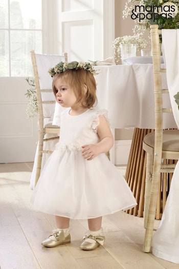 Mamas & Papas Organza Flower White Dress (B49822) | £39