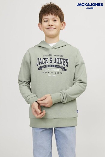 JACK & JONES JUNIOR Grey Logo Hoodie (B49854) | £25
