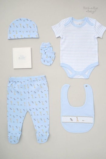 Rock-A-Bye Baby Boutique Blue Cotton Print Baby Gift Set 6 Piece (B49884) | £22