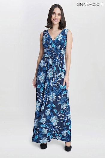 Gina Bacconi Heather Jersey Multi Maxi Dress (B49913) | £120