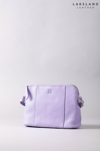 Lakeland Leather Purple Alston Curved Leather Cross-Body Bag (B50003) | £40