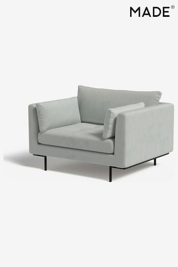 MADE.COM Cotton Weave Mineral Blue Harlow Loveseat (B50182) | £825