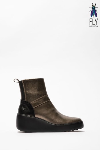 Fly London Gold Doxe Ankle Boots (B50196) | £145