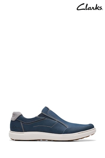 Clarks Navy Blue Nubuck Mapstone Step Shoes (B50273) | £90