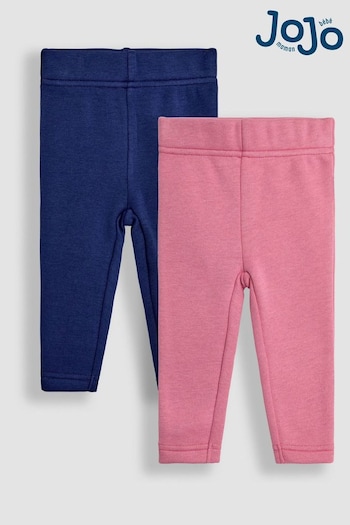 JoJo Maman Bébé Pink Fleece-Lined Leggings 2 Pack (B50301) | £20