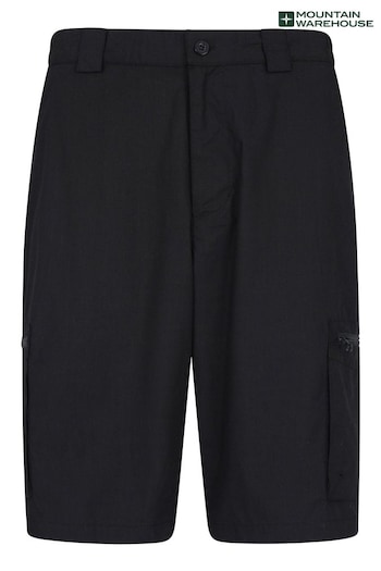 Mountain Warehouse Black Mens Trek Walking twill Shorts (B50391) | £30