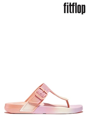 FitFlop Iqushion Iridescent Adjustable Buckle White Flip-Flops (B50420) | £50