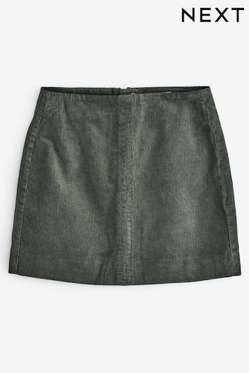 Green Cord Mini Skirt (B50437) | £20