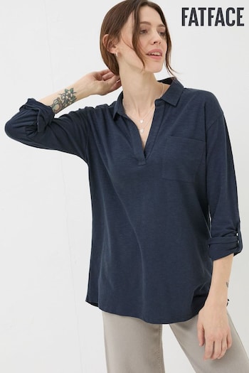 FatFace Blue Paige Jersey Polo Shirt (B50485) | £32.50