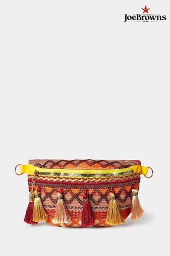 Joe Browns Orange Aztec Patterned Festival Tassel Trim Bum Bag (B50544) | £25