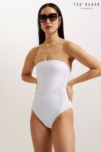 Ted Baker White Adyann Embroidered Swimsuit (B50566) | £110