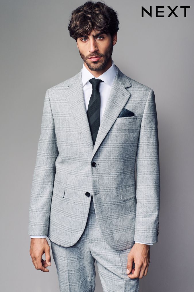 Grey check coat men deals