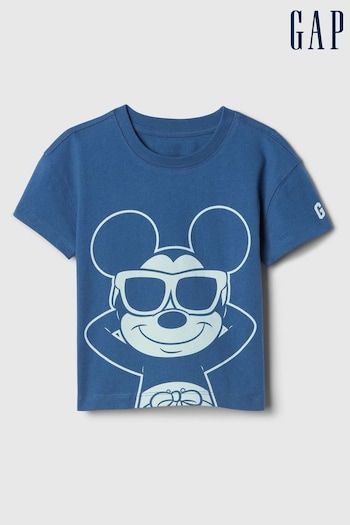 Gap Blue Cotton Disney Graphic Short Sleeve Crew Neck T-Shirt (12mths-5yrs) (B50775) | £12