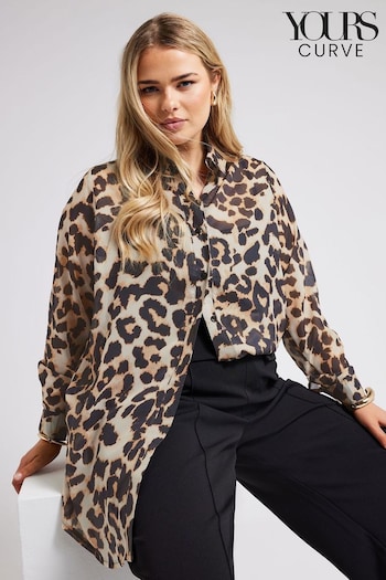 Yours Curve Brown YOURS LONDON Curve White Snake Print Shirt (B50801) | £39