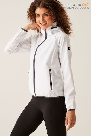 Regatta White Bourda Hooded Softshell Jacket (B50968) | £63