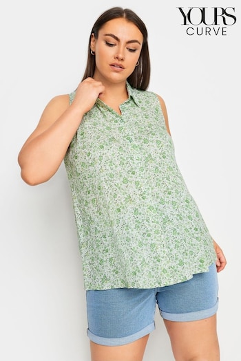 Yours Curve Green Sleeveless Blouse (B51039) | £24