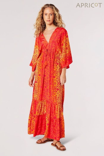Apricot Orange Folktale Silhouette Ombre Maxi Dress (B51131) | £40