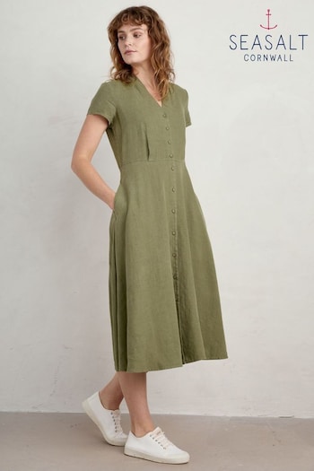 Seasalt Cornwall Green Petite Carved Wood Dress (B51241) | £80