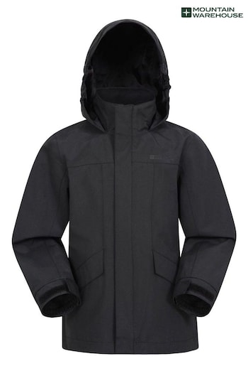 Mountain Warehouse Black Kids Solar Waterproof Jacket (B51378) | £32