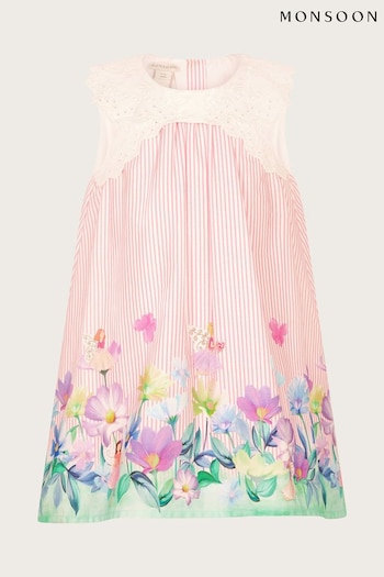 Monsoon Pink Baby Fairy Stripe Dress (B51429) | £28 - £30