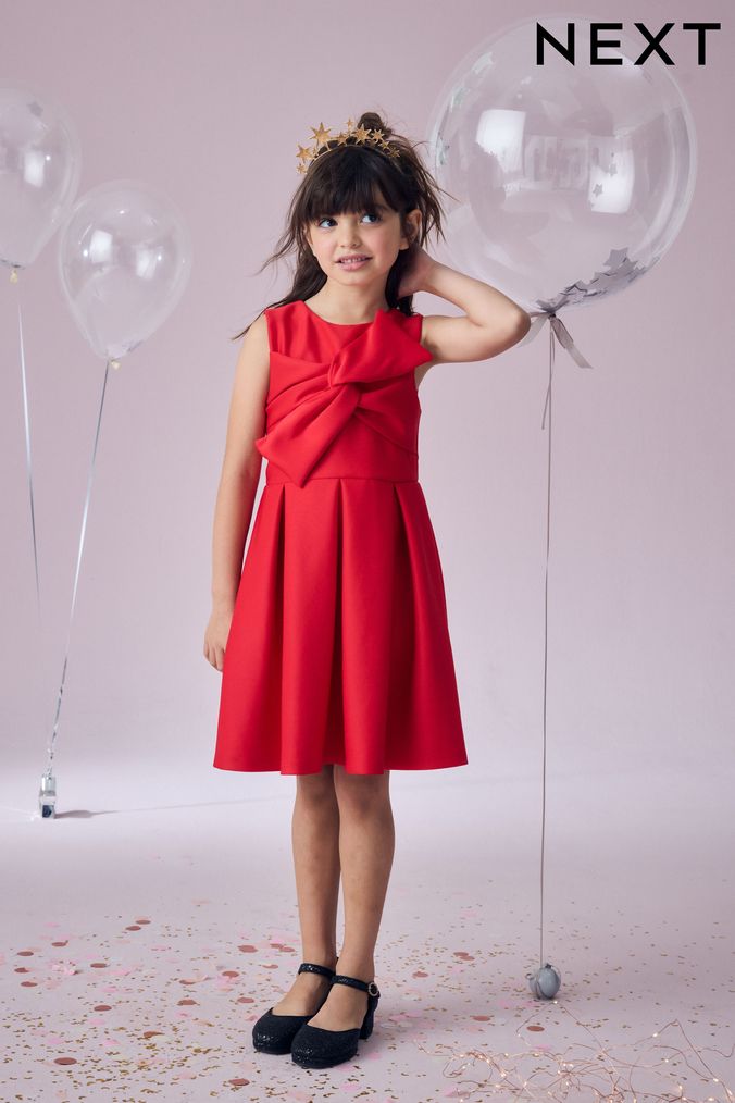 Plain red dress for girl sales