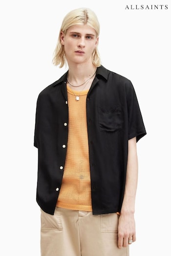 AllSaints Black Sunsmirk Short Sleeve Shirt (B51532) | £119
