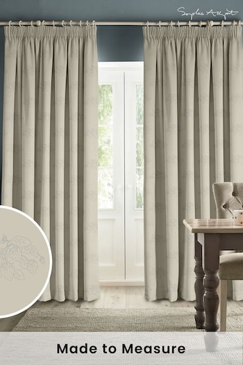 Sophie Allport Duck Egg Blue Vector Strawberry Made to Measure Curtains (B51637) | £91