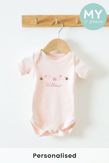 Personalised Bumblebee Pink Bodysuit by My 1st Years (B51737) | £18