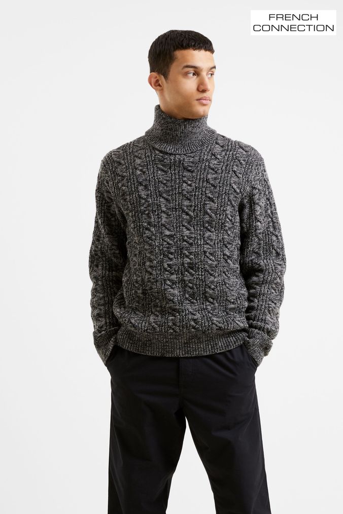 Mens Grey Roll Neck Jumpers Next Official Site