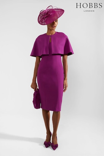 Hobbs Purple Petite Lillia Dress (B51874) | £169